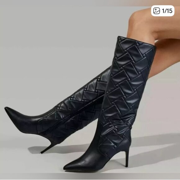 new KURT GEIGER LONDON LEATHER BICKLEY knee boots 40 9.5 - Picture 3 of 3